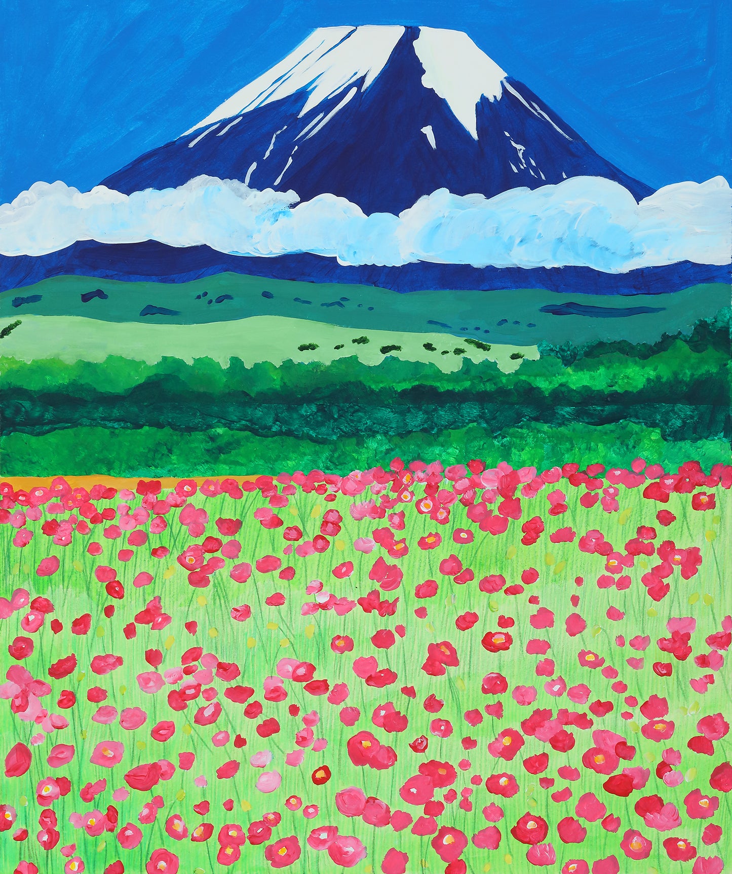 富士山とコスモス